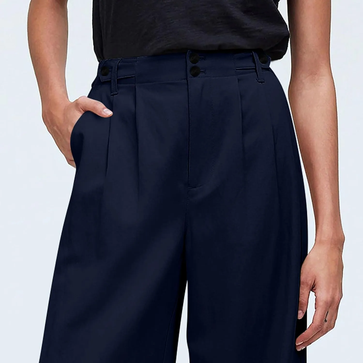 Wide Leg Dress Pants for Women High Waisted Business Casual Pants Baggy Comfy Office Work Pants Trousers with Pockets
