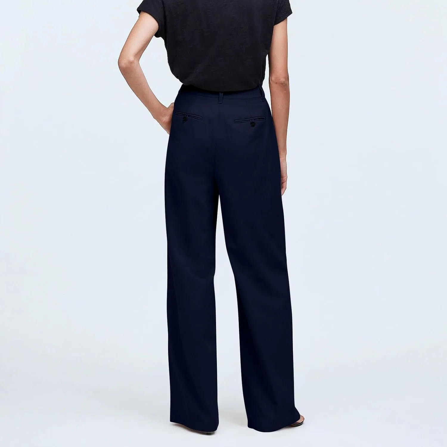 Wide Leg Dress Pants for Women High Waisted Business Casual Pants Baggy Comfy Office Work Pants Trousers with Pockets