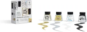 Winsor & Newton Ink Collection C/4 Metallic Tones Drawing Ink