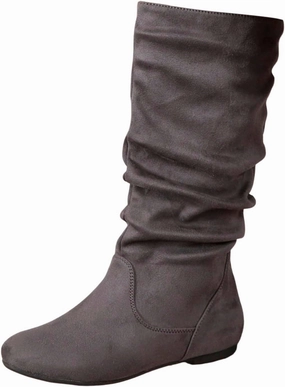 Women's Mid Calf Short Boots Round Toe Wedge Boots Suede Dress Shoes with Zipper Vintage Classic Zipper Boots