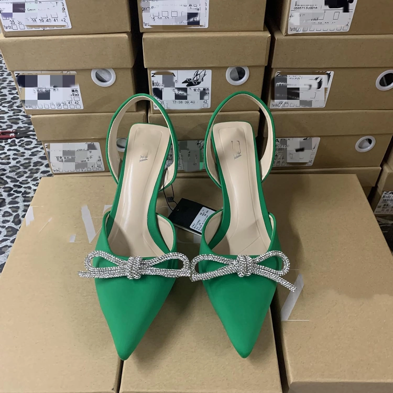 Women'S Satin Rhinstone Bow Kitten Heel Pumps,Comfort Closed Pointed Toe Ankle Strap Slingback Formal Sandals,For Wedding Evening Prom Heels