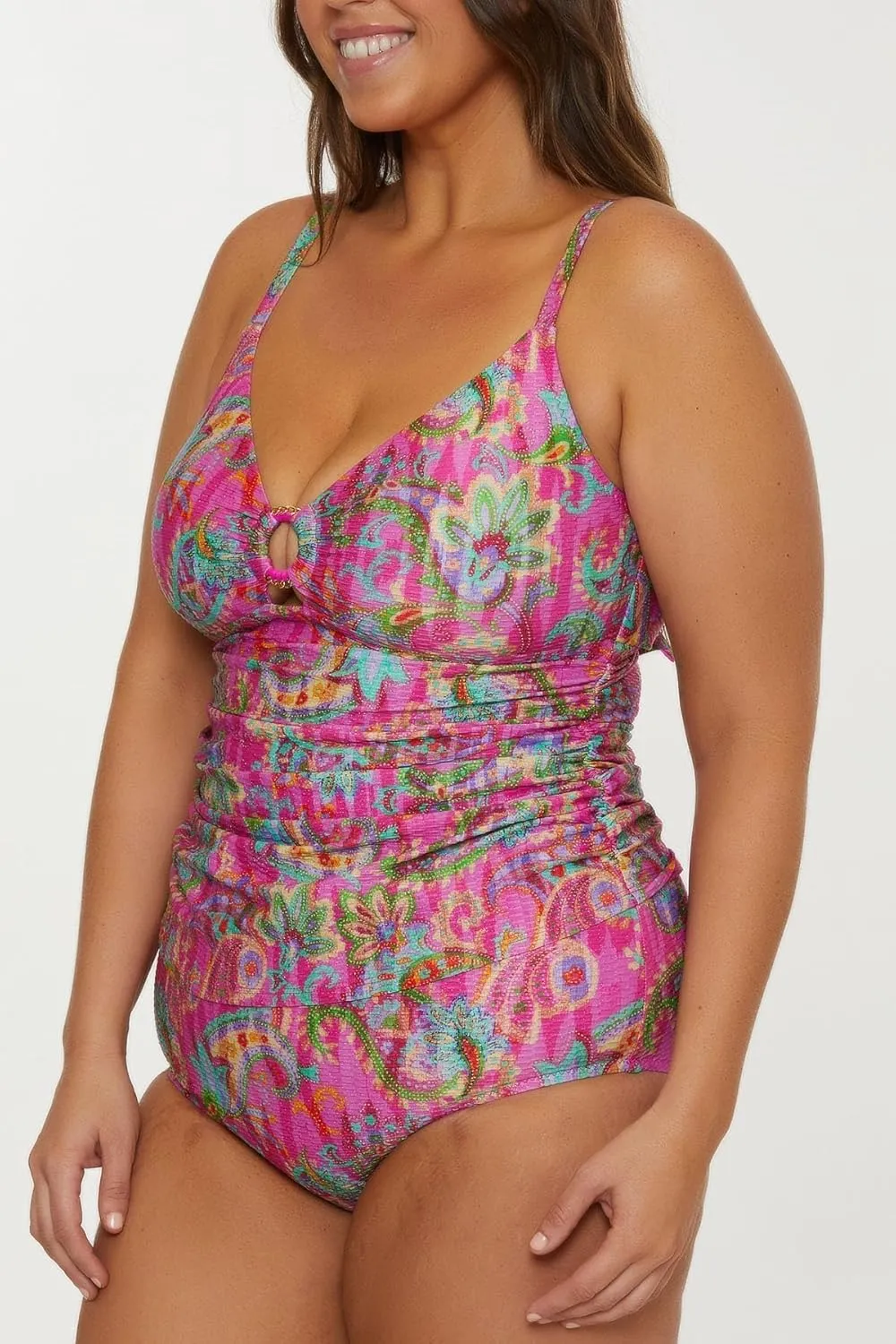 Women's Polynesia Plus Size Multiway Tankini, Casual, Swimsuit Tops