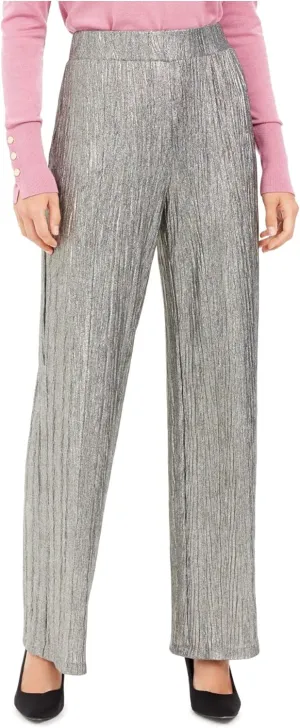 Womens Silver Evening Wide Leg Pants M