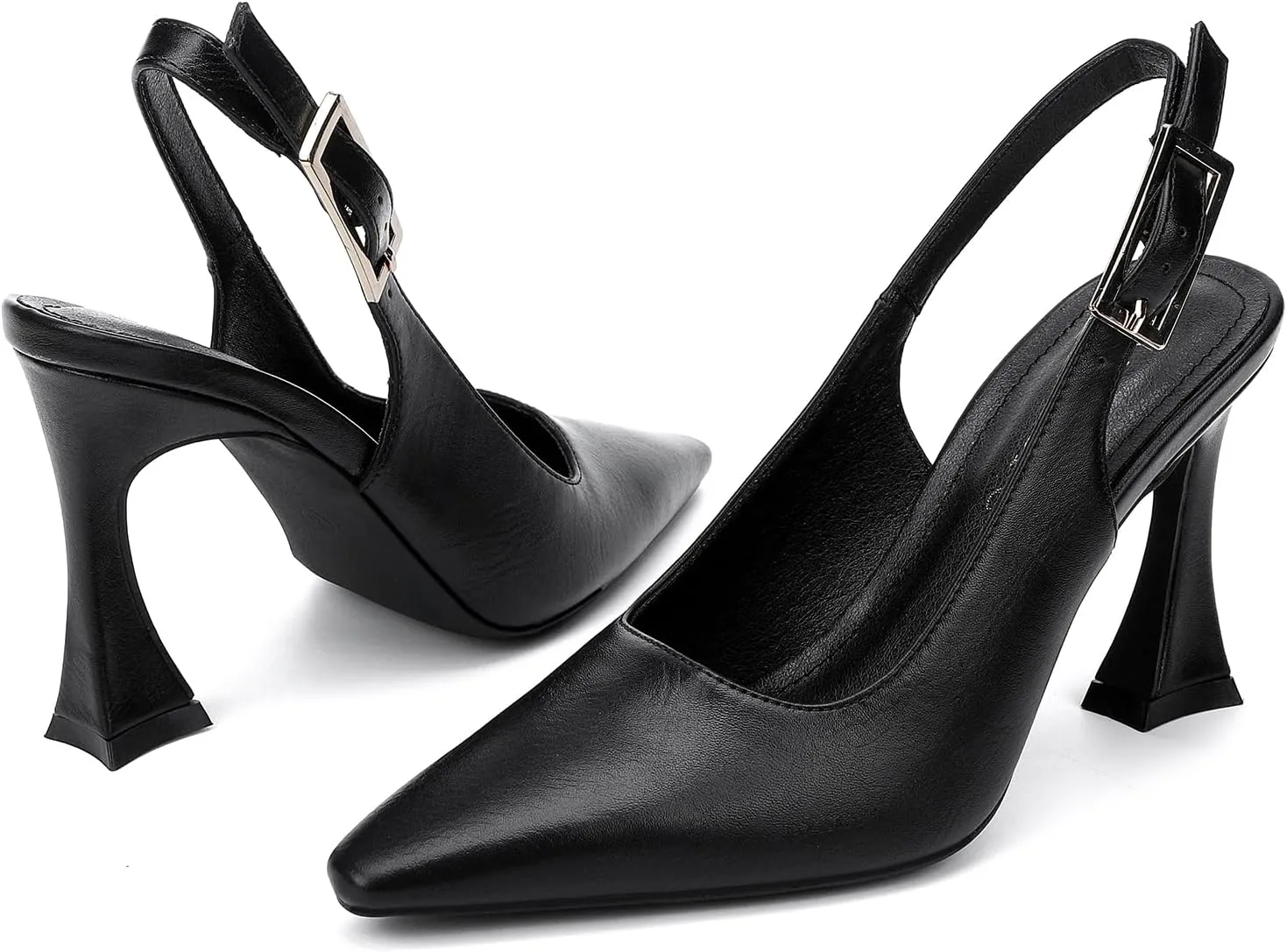 Women's Slingback 3In Kitten Heel Comfortable Closed Toe Pumps Dress Shoes for Women