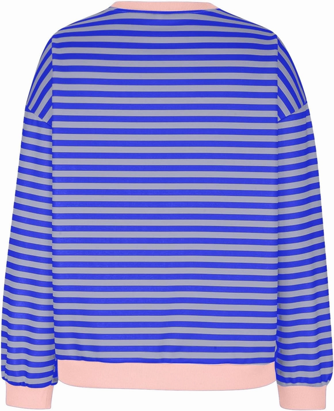 Womens 2024 Fall Sweatshirts Long Sleeve Striped Color Block Casual Loose Pullover Trendy Crewneck Y2K Tops