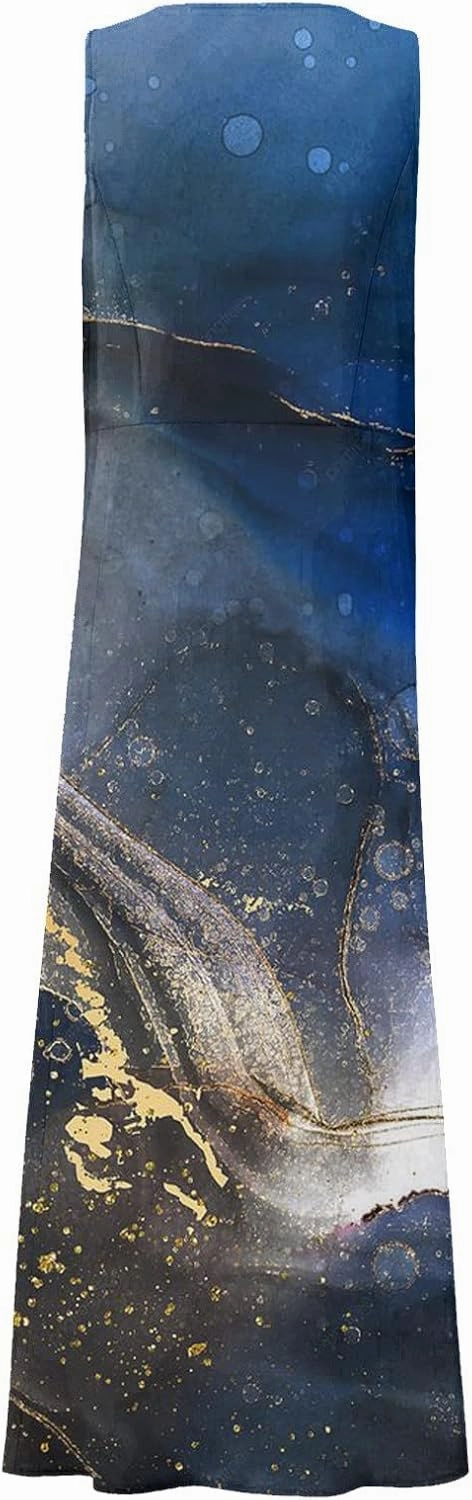 Womens Plus Size Summer Dresses 2025 Gradient Ombre Trendy Casual Vacation Sleeveless Boho Tank Midi Pockets Sundresses