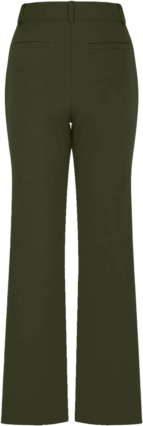 Work Pants Women Business Casual Dress Pants Bootcut Trousers Pants with Pockets Ladies High Waisted Pants