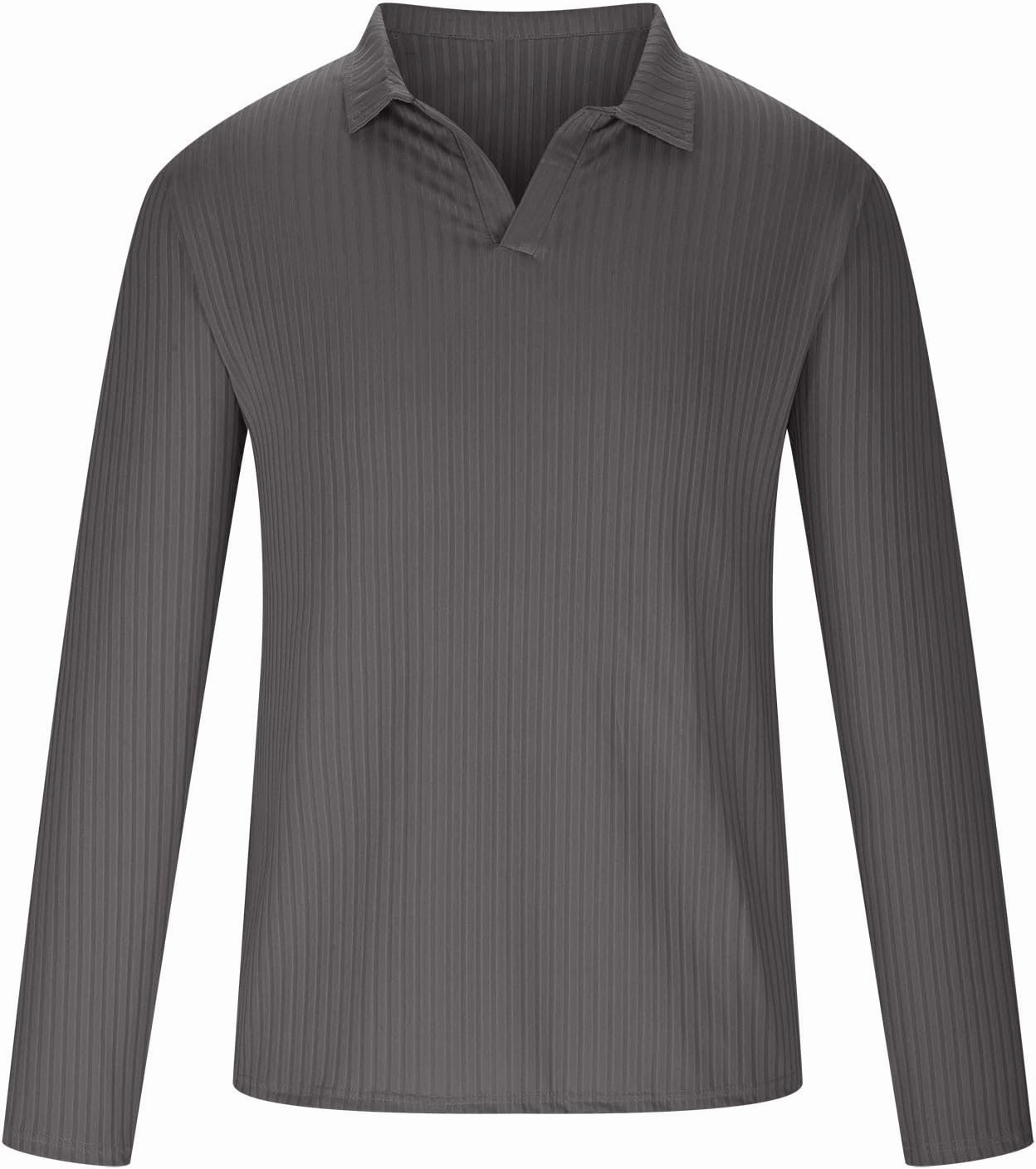 Work Shirts for Men 2023 Regular Fit Long Sleeve V Neck Solid Work T Shirt Casual Muscle Fitness Sport Clothes