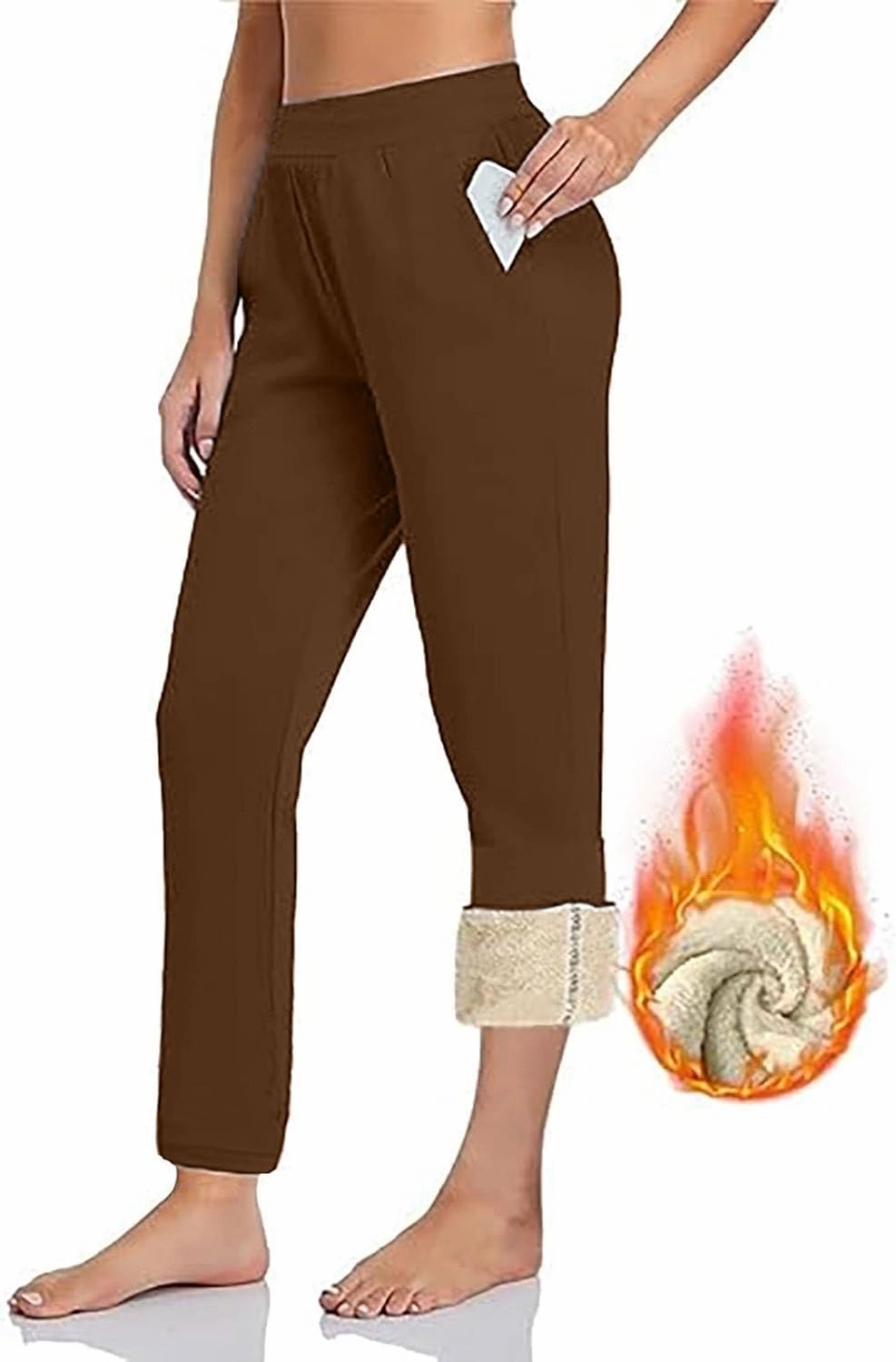 ZDRZK Women Joggers with Pockets Fleece Lined Athletic Lounge Sweat Pants Winter Warm Workout Running Fitness Pants