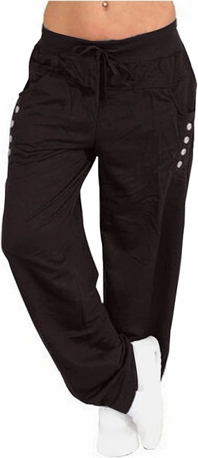 ZDRZK Womens Pants Low Waist Lace-Up Baggy Wide Straight Leg Sweatpants with Plus Size Sporty Gym Running Joggers Pockets