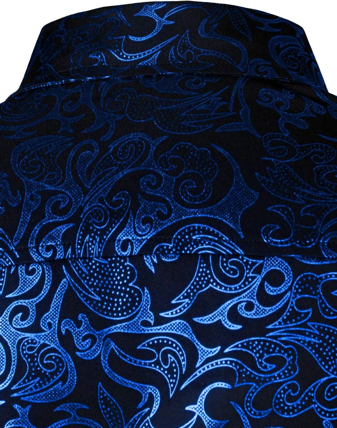ZEROYAA Men's Luxury Gold Prom Design Slim Fit Long Sleeve Button up Party Dress Shirts