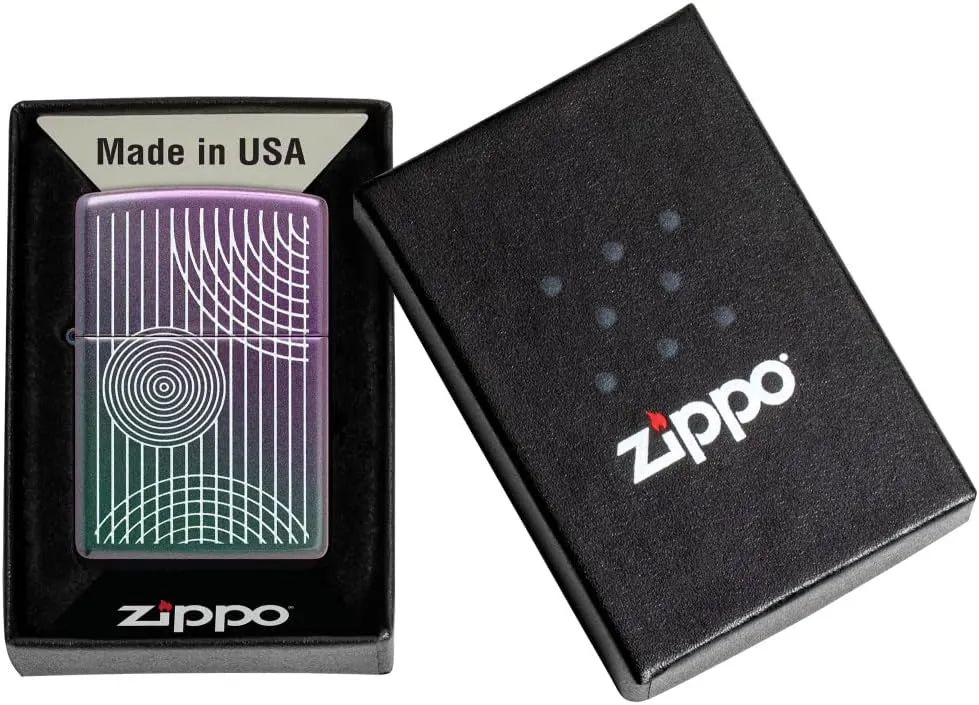 Zippo Abstract Lines Design Iridescent Pocket Lighter
