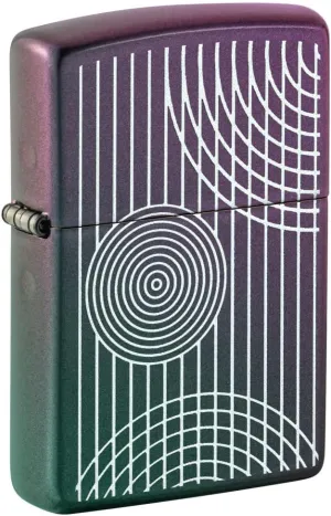 Zippo Abstract Lines Design Iridescent Pocket Lighter