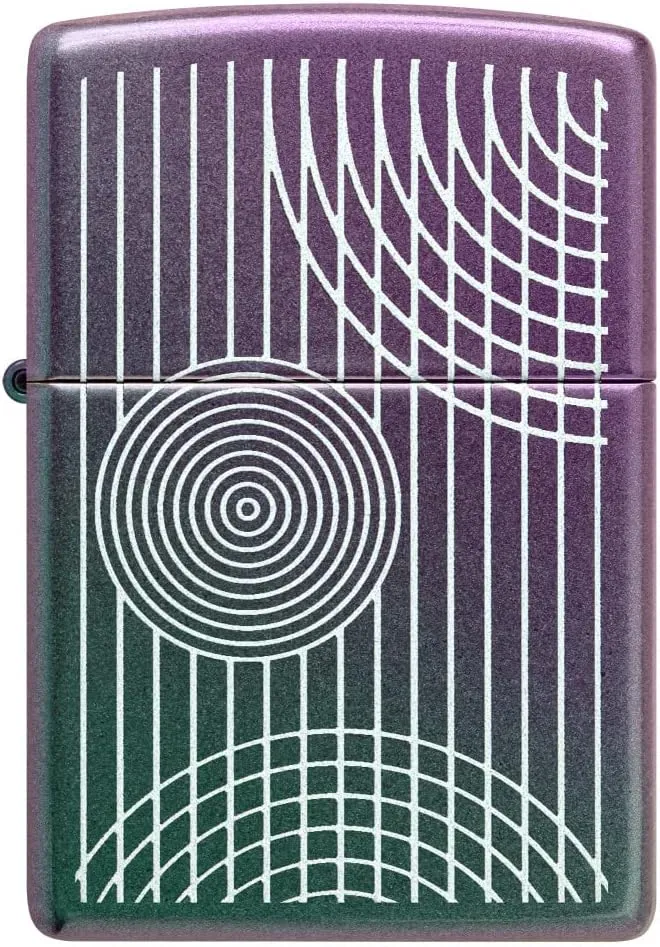 Zippo Abstract Lines Design Iridescent Pocket Lighter